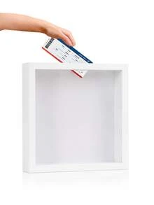 Cirelle Solid Wood Hollow Ticket Stub Storage Shadow Box Frame, Minimalist One-Line World Map Travel Memory Display Frame, Concert Ticket Airfare Coin Keepsake Collectible Picture Frame, Tabletop Souvenir Display Box - default - View 8