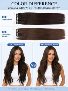 50g 50 Strands Micro Link Tip Hair Extensions 100% Real Human Hair, 16-24 Inch , Invisible Remy Cold Fusion Micro Link Tip Hair Extensions, #2 Dark Brown ,Long Straight Texture, Cold Fusion Installation, Buildable Fullness, Cosplay, Special Events - S2 - View 9