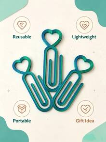 1/2/4/5/10 piezas Clips de lienzo para pintura de diamantes 5D con forma de corazón, pinzas de fijación y posicionamiento de lienzo, herramientas DIY de bordado de strass cuadradas y redondas hechas a mano - Azul-verde - Ver 3