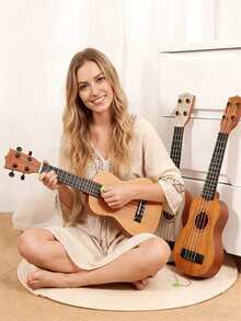 17 Inch Playable Ukulele Lightweight Portable With Pick Suitable For Beginners And Music Lovers - Multicolor - View 2