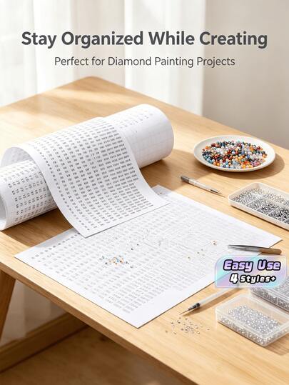 1 Set / 5 Sets / 10 Sets / 15 Sets New Black & White DMC Number Marking Stickers, Self-Adhesive Color Number Labels For Sorting Diamond Painting Drills And Cross Stitch Threads (4 Sheets Included Per Set)
