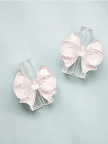 2PCS Plastic Shock-Resistant Data Cable Protector, Pink Bow Pattern, Cute Fashionable Charging Sleeve, Suitable For Daily Use, Travel, And Gift Giving. - multicolor - View 7