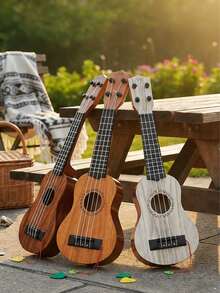 17 Inch Playable Ukulele Lightweight Portable With Pick Suitable For Beginners And Music Lovers - Multicolor - View 5