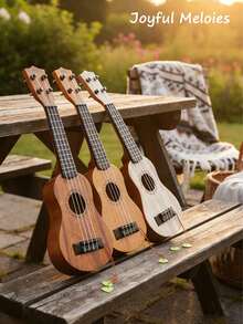 17 Inch Playable Ukulele Lightweight Portable With Pick Suitable For Beginners And Music Lovers - Multicolor - View 4