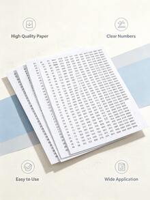 1套/5套/10套/15套新款黑白DMC數字標記貼紙，自黏式彩色數字標籤，適用於鑽石畫鑽頭與十字繡線材分類（每套含4張） - 正方形 - 查看 3