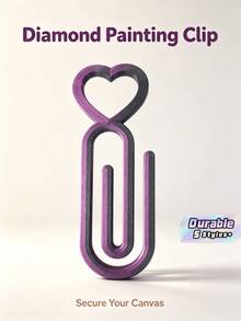 1/2/4/5/10pcs 5D Diamond Painting Heart Canvas Clips, Canvas Fixing Positioning Clamps, Handmade Square And Round Rhinestone Embroidery DIY Tools - black and purple - View 1