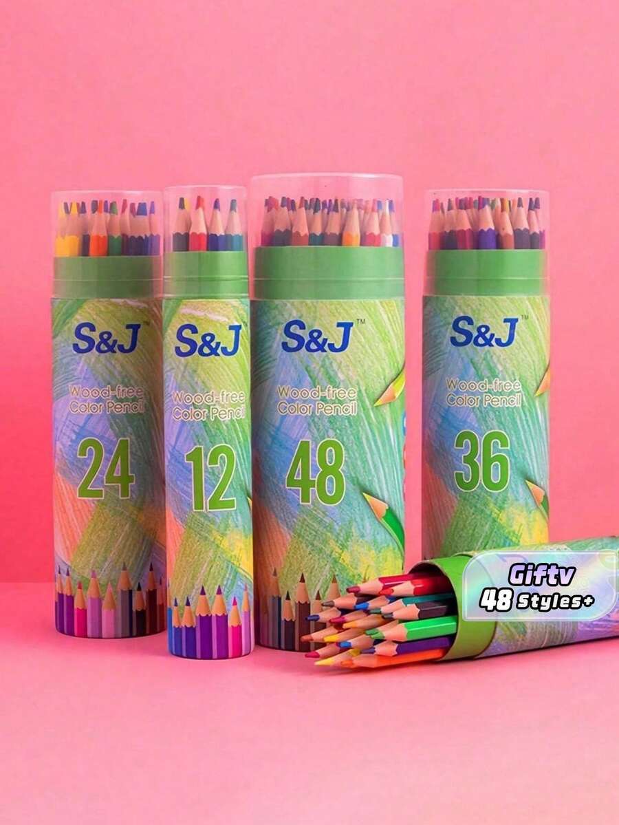1SET Pencils (12/24/48 Pieces) For Sketching Doodling And Drawing Tools Office And School Supplies Artistic Painting Perfect Gift For Back To School - Multicolor - View 1