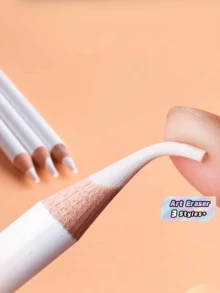 Penghapus Pulpen untuk Menyoroti Detail Presisi, Penghapus Gaya Pulpen Seni Ujung Halus untuk Menggambar, Membuat Sketsa, Pensil Arang, Menghapus dengan Bersih, Bebas Noda, Alat Seniman 1 Paket - Putih - View 1