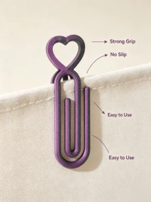 1/2/4/5/10pcs 5D Diamond Painting Heart Canvas Clips, Canvas Fixing Positioning Clamps, Handmade Square And Round Rhinestone Embroidery DIY Tools - black and purple - View 3