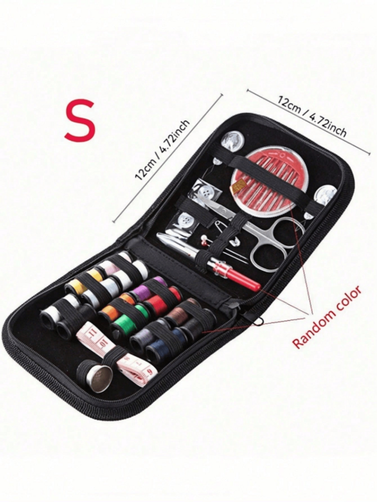 1PC Standard Size Compact Portable Sewing Kit Set Durable Plastic Case Thread Needle Patch Threader Hand Stitch Repair Supplies For Home Office Travel Emergency Valentine Wedding Birthday Gift Essential Accessory - multicolor - View 11