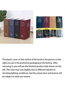 Hucha con forma de libro de diccionario creativo con cerradura, cerradura de oculta, caja de almacenamiento de dinero y monedas/contenedor de ahorros - Multicolor - Ver 2