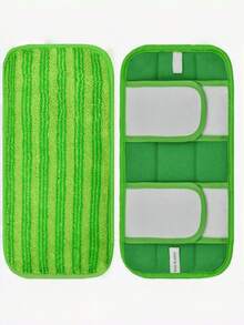 1Pc /2Pcs Cationic Microfiber Mop Pads Compatible With 12 Inch Mop Reusable Washable Strong Absorption 11x5 Inch Green Navy Blue Cleaning Accessories For Home - Multiple Colors - View 2