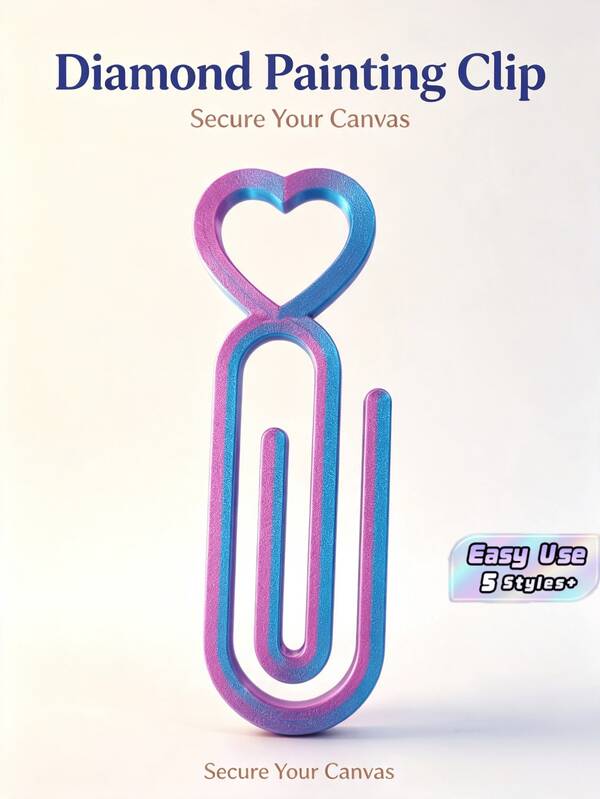 1/2/4/5/10pcs 5D Diamond Painting Heart Canvas Clips, Canvas Fixing Positioning Clamps, Handmade Square And Round Rhinestone Embroidery DIY Tools