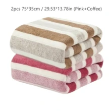 Striped Towel Set,Super Soft Quick Dry Microfiber,High Absorbency, Suitable For Home Bathroom,Travel & Beach Towel, - Multicolor - View 14