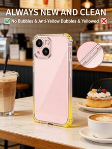 3PCS For 15 Soft TPU Clear Shockproof Scratch Resistant Anti Yellowing Bumper Case Cover With Raised Edge Drop Protection For Men Women Students Daily Office Travel Home Use Phone Accessory - Clear - View 5
