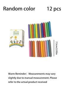 12/24PCs Dust-Free Water Soluble Chalk Color Erasable Chalk No Dirty Hands School Teachers Blackboard Chalk (Random Color) - Multicolor - View 7