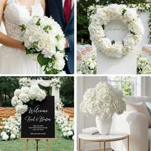 30 PCS Lifelike Hydrangea Flowers, Realistic Texture, Large Blooms, White Artificial Hydrangea Flowers With Stems, Full Flower Heads, Suitable For Home Decor, Party Decoration, Wedding Bouquets, Tabletop Centerpieces - White - View 8