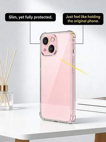 3PCS For 15 Soft TPU Clear Shockproof Scratch Resistant Anti Yellowing Bumper Case Cover With Raised Edge Drop Protection For Men Women Students Daily Office Travel Home Use Phone Accessory - Clear - View 6
