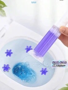 1個裝花朵造型馬桶清潔凝膠，馬桶污垢去除劑，除臭清新香氛，浴室衛生用黏貼式花朵香氛片 - 紫色 - 查看 1