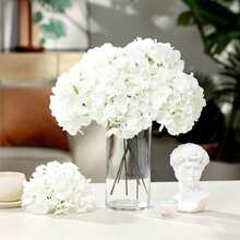 30 PCS Lifelike Hydrangea Flowers, Realistic Texture, Large Blooms, White Artificial Hydrangea Flowers With Stems, Full Flower Heads, Suitable For Home Decor, Party Decoration, Wedding Bouquets, Tabletop Centerpieces - White - View 5