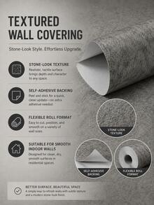 1Roll Luxury Marble Self Adhesive Wallpaper, 3 Styles Available, Waterproof PVC Wall Covering, Removable Marble Contact Paper, Home Background Wall Decor Sticker - Light Gray 2 - View 5