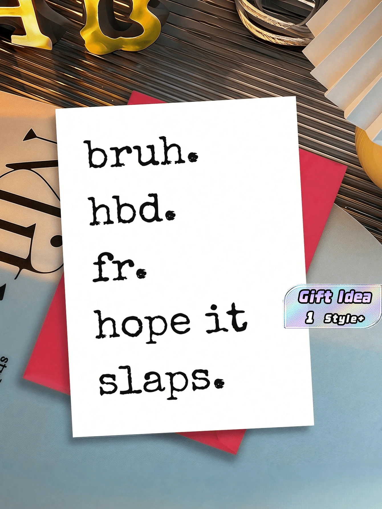 1PC Funny Humorous Birthday Greeting Card With Envelope Happy Birthday Hope You Have Fun Gen Z Style For Friend Brother Men Boy Birthday Party Gift Idea - multicolor - View 1
