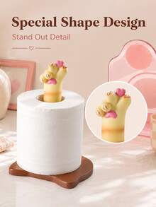 Joivida Cute Cat Paw Tissue Holder, Independent Toilet Paper Storage Rack, Cartoon Fun Home Decoration Ornament, Multifunctional Decorative Paper Storage Organizer, Suitable For Bathroom, Bedroom, Dressing Table, Holiday And Birthday Home Gifts - Multicolor - View 10