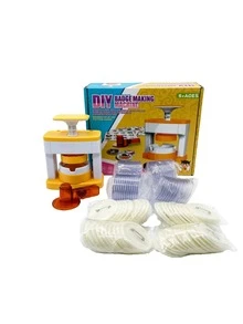 1 Set Children's Badge Making Machine, DIY Badge Maker, Portable Embossing Machine Badge Punch Tool Kit, Includes 1 Round Cutter, 48 Pattern Papers, 48 Badge Components, Multi-Functional - multicolor - View 2
