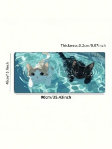 1 Alfombrilla de Ratón Gaming de Tamaño Grande con Escena de Piscina Divertida con Dos Gatitos, Base de Goma Antideslizante y Lavable, Tapete de Escritorio Extragrande para Uso de Oficina, Accesorio de Decoración de Computadora - Multicolor - Ver 12