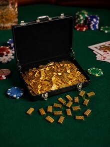 50/60Pcs Mini Gold Bar Ornaments, Imitation Sand Gold Aluminum Alloy Fake Gold Bullion, Tiny Hand Luggage Suitcase Miniature Decor For Soldier Figure Model Scene - Multicolor - View 4
