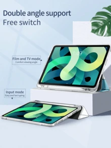 1 buah Casing Tablet Motif Bunga Pink Lucu dengan Pita dan Tempat Pena, Terbuat dari Silikon yang Dapat Dilipat, Dilengkapi Penyangga, Tahan Guncangan, dan Melindungi dari Jatuh, Penutup Lembut. - MultiWarna - View 6