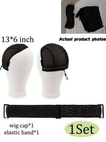 Nunify Wig Caps untuk Membuat Wig Lace dengan Tali Serut, Topi Jala yang Dapat Diatur dengan Pita Elastis Silikon Anti Selip untuk Wig, Topi Tenun dengan Tali Serut untuk Membuat Wig Lace Front 4x4, 5x5, 13x4, 13x6 - warna-warni - View 16