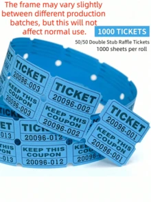 1000 Lembar Tiket Undian – Tiket Masuk Ganda/Tiket Acara/Tiket Masuk, Cocok Untuk Hadiah Kelas, Acara Penggalangan Dana & Undian Beruntung; Ideal Untuk Acara Berskala Besar, Pertemuan Keluarga & Pesta Liburan - MultiWarna - View 7