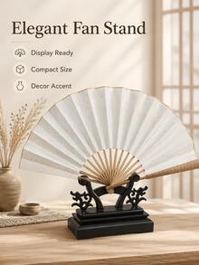 Haus Hana Chinese Style Bamboo Folding Fan Display Stand, Classical Fan Holder & Tabletop Support Rack For Hand Fans, Decorative Fans, Tea Room, Living Room, Office Desk, Shelf, Wedding, Cultural Display, Holiday & Housewarming Gift - multicolor - View 10