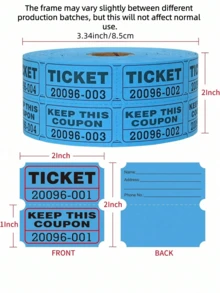 1000 Lembar Tiket Undian – Tiket Masuk Ganda/Tiket Acara/Tiket Masuk, Cocok Untuk Hadiah Kelas, Acara Penggalangan Dana & Undian Beruntung; Ideal Untuk Acara Berskala Besar, Pertemuan Keluarga & Pesta Liburan - MultiWarna - View 5