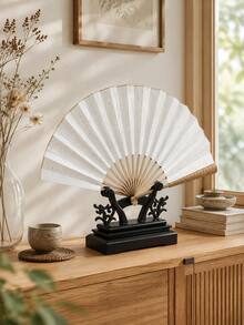 Haus Hana Chinese Style Bamboo Folding Fan Display Stand, Classical Fan Holder & Tabletop Support Rack For Hand Fans, Decorative Fans, Tea Room, Living Room, Office Desk, Shelf, Wedding, Cultural Display, Holiday & Housewarming Gift - multicolor - View 3