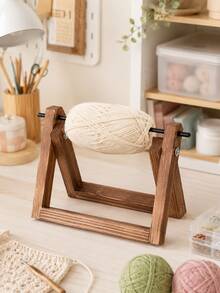 Cirelle 1pc Rotating Yarn Holder, Rotatable Yarn Spindle Stand, Portable Foldable Thread Storage Rack, Anti-Tangle Yarn Dispenser, Knitting Crochet Accessories, Sewing Craft Organizer For Desk Table Decor Thoughtful Present For Craft‑Loved Special Occasion - default - View 6