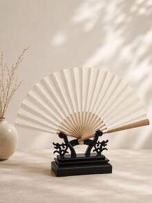 Haus Hana Chinese Style Bamboo Folding Fan Display Stand, Classical Fan Holder & Tabletop Support Rack For Hand Fans, Decorative Fans, Tea Room, Living Room, Office Desk, Shelf, Wedding, Cultural Display, Holiday & Housewarming Gift - multicolor - View 2