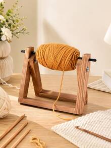 Cirelle 1pc Rotating Yarn Holder, Rotatable Yarn Spindle Stand, Portable Foldable Thread Storage Rack, Anti-Tangle Yarn Dispenser, Knitting Crochet Accessories, Sewing Craft Organizer For Desk Table Decor Thoughtful Present For Craft‑Loved Special Occasion - default - View 3