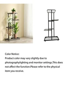 1pc Iron Flower Stand, Black Minimalist Style Plant Rack, Suitable For Living Room, Balcony Decor, 4-8 Tier Multi-Layer Storage Shelf, Multifunctional Display Rack - black - View 4