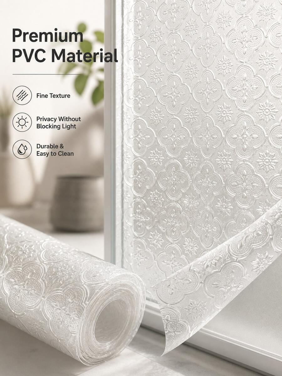 Haus Hana Matte Glass Window Film Available In Static Cling And Self-Adhesive Styles, Blocking Outside Sight While Allowing Soft Light To Pass Through. Simple To Attach On Flat Glass Surfaces. Ideal For Bathroom, Office And Indoor Windows To Add Privacy. - multicolor - View 1