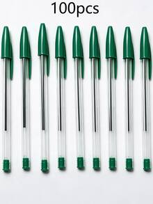 100-Pcs Green Bullet Ballpoint Pens Watertight Creative Plastic Ballpoint Pens For Male And Female Students, Writing, Note-Taking, Marking, Drawing,Stationery,School Supplies - multicolor - View 12