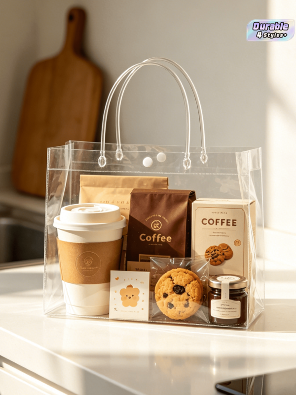 10/20/30/40/50-Pcs Reusable Clear PVC Gift Bags With Handles - Perfect For Weddings, Birthdays & Holidays, Versatile Packaging Solution