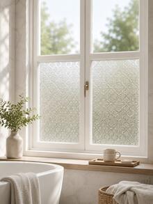 Haus Hana Matte Glass Window Film Available In Static Cling And Self-Adhesive Styles, Blocking Outside Sight While Allowing Soft Light To Pass Through. Simple To Attach On Flat Glass Surfaces. Ideal For Bathroom, Office And Indoor Windows To Add Privacy. - multicolor - View 3
