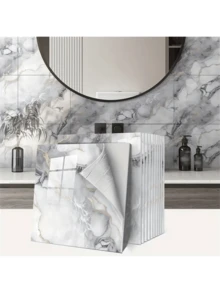 10 Pieces Of Anti-Marble Tiles Wallpaper-Easy To Paste And Remove, Easy To Tear And Paste, Anti-Pollution And High Temperature Resistance, Suitable For Kitchen And Bathroom Tile Stickers, Living Room Home - Multicolor - View 3