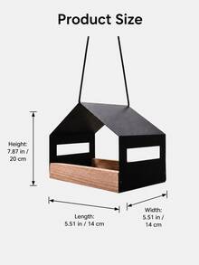 Haus Hana 1PC Modern Minimalist Hanging Bird Feeder, Handmade Bird Feeding House & Seed Holder For Garden, Yard, Patio, Balcony, Porch, Tree, Outdoor Bird Watching, Spring Summer Decor, Housewarming & Garden Lover Gift - multicolor - View 4