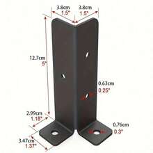 可調節甲板柱錨定支架 2 件組，適用於 1.5x1.5–2x2–4"–4x4" 重型金屬柱，用於安裝木圍欄和涼亭柱，易於安裝，提供結構支撐，配備緊湊型安裝支架 - 黑色 - 查看 6