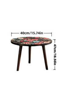 1pc Mandarin Pattern Round Side Table Nordic Style Nightstand Sofa Corner Table For Living Room Bedroom Home Furnishing Decor Supplies - Multicolor - View 3