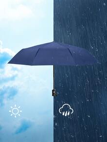 1pc/16 Ribs Super Large Windproof Automatic Umbrella, Portable And Waterproof Folding Business Umbrella, Suitable For Rainy Or Sunny Days - Ideal For Outdoor Activities And Daily Use. - Dusty Blue - View 7