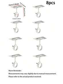 [Cincin Batang Tirai Langit-langit] 8/6 buah Braket Batang Tirai Pemasangan Atas Tanpa Pengeboran, Braket Batang Tirai Perekat Mandiri Tugas Berat, Pengait Tirai yang Dapat Diatur, Cocok untuk Batang Tirai Diameter 3,05 cm (1,2 Inci), Lemari - MultiWarna - View 14